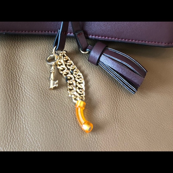 Zara, Deep Grape Crossbody Bag With Gold Accents, EUC - Picture 4 of 16